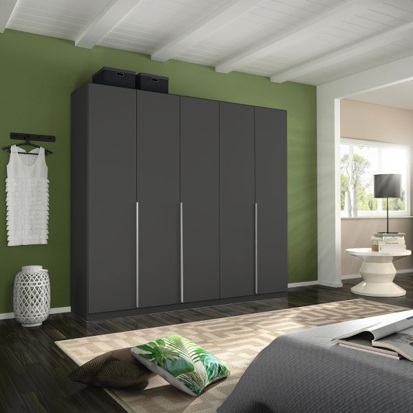 Rauch 5 Door metallic grey hinged door wardrobe