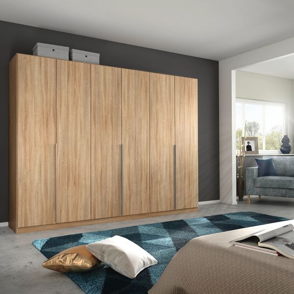 Rauch alabama 6 door sonoma oak hinged door wardrobe