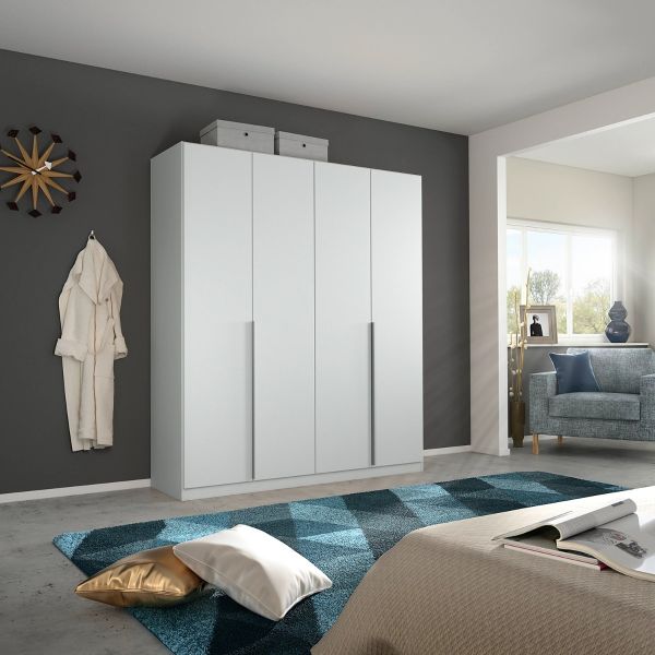 Rauch Alabama 4 Door Silk Grey Hinged Wardrobe