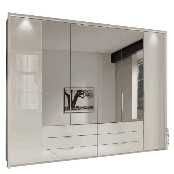 Wiemann Monaco 1000 Combi 6 Hinged Mirror Door Wardrobe