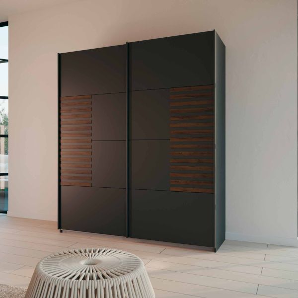 Rauch Barea Sliding Door Wardrobe Metallic Grey 