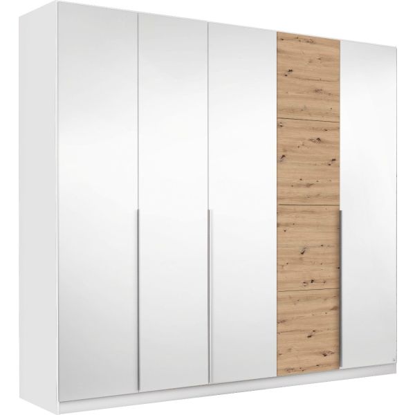 Rauch Bellezza White and Grey 5 Door Hinged Wardrobe
5 Door white wardrobe
wardrobe with full interior
Bellezza wardrobe