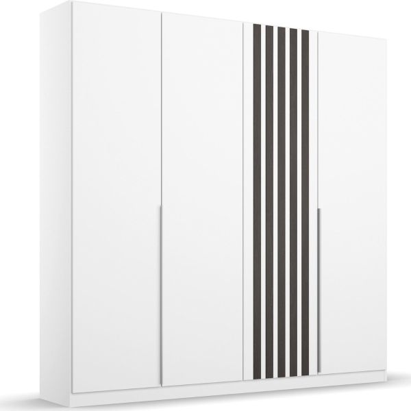 Rauch Lamella 4 revolving door Wardrobe in Alpine white/Black oak 