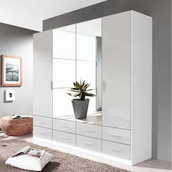 Rauch Stuttgart Combi Wardrobe High Polish White