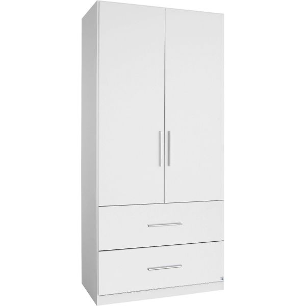Rauch Alvor 2 Door White Hinged Combi Wardrobe 