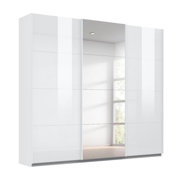 Rauch Kulmbach 3 Door Sliding Wardrobe 
2M 3 Door Sliding High Gloss White Wardrobe 
High Gloss White Sliding Door Wardrobe
Rauch Formes 3 Door Sliding Wardrobe
High Gloss White 3 Door Sliding Wardrobe with Mirror Middle Door
High Gloss White and mir