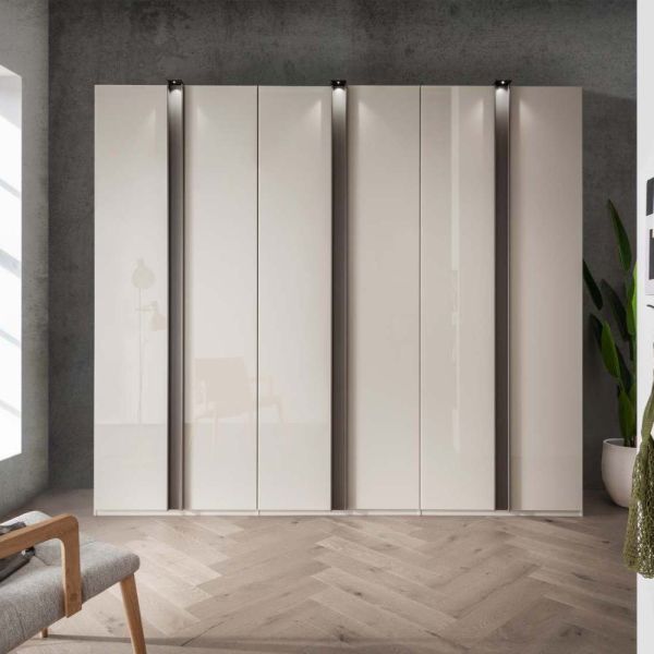 Wiemann Lagos Champagne Glass Front Hinged Door Wardrobe