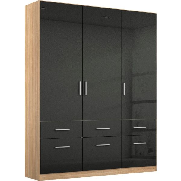 Rauch Celle 3 Door 6 Drawer Hinged Door Combi Wardrobe
Rauch Celle 3 Door High Gloss effect grey combi wardrobe 
136cm hinged door wardrobe
1.36m Hinged door combi wardrobe
Oak and high gloss black wardrobe