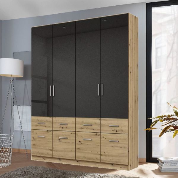 Rauch Celle Extra High Polish Effect Grey 4 Door Hinged Combi Wardrobe
4 Door Combi Wardrobe 
4 Door 8 Drawers Wardrobe 
1.81M Hinged Door Wardrobe With Drawers
181CM Hinged Door Wardrobe With Drawers