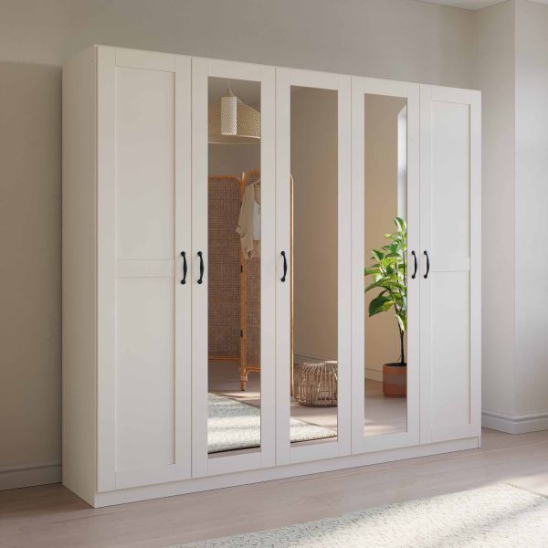 Rauch Cottage 5 Door Hinged Wardrobe with Mirror