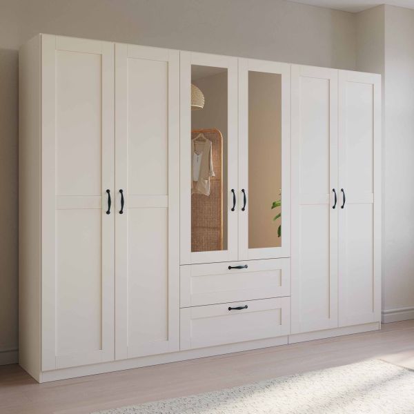 Rauch Cottage 6 Door Combi Wardrobe WIth Mirror