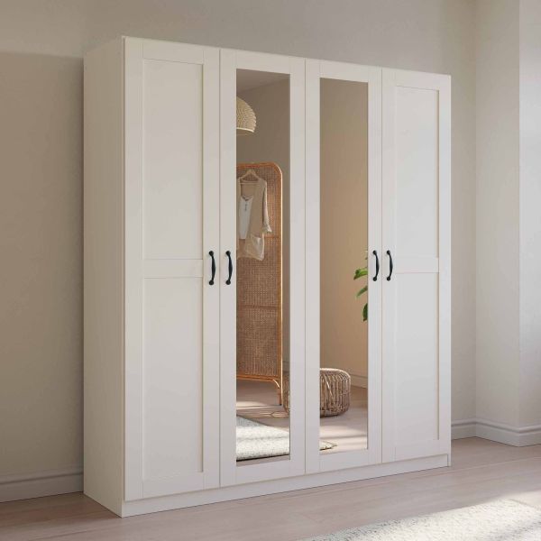 Rauch Cottage 4 Door Hinged Wardrobe with Mirror 