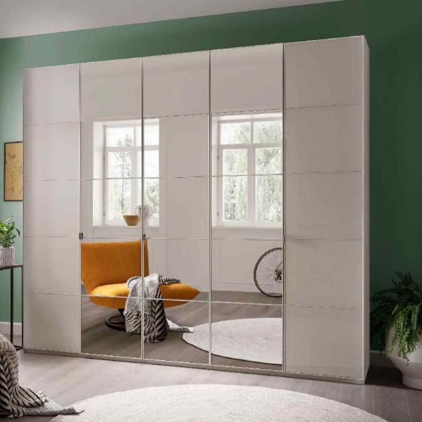 Wiemann Quito 5 Door Champagne glass with mirror With Wardrobe