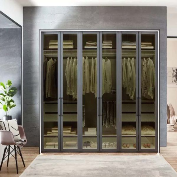 Wiemann Split 6 Door Transparent Glass Wardrobe