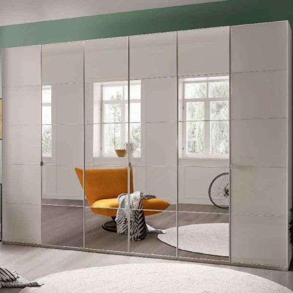 Wiemann Quito 6 Door Wardrobe with Champagne Glass With Mirror