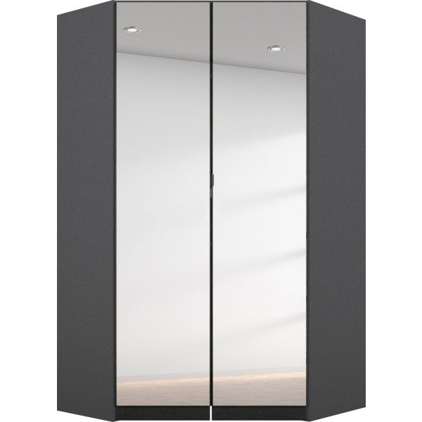 Rauch Ontario Hinged Door Corner Wardrobe 
Mirror Front Corner Hinged Door Wardrobe 
Small Corner Wardrobe 
117CM Corner Wardrobe 
Metallic grey Corner Wardrobe
Black Corner Wardrobe
Rauch Ontario Corner Wardrobe