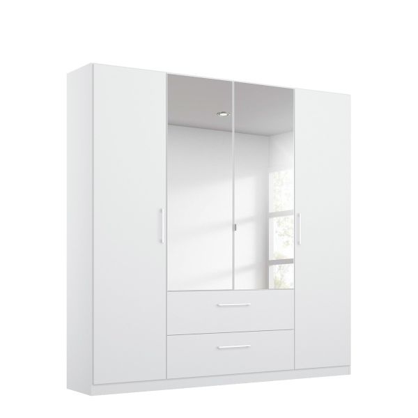 Rauch Essensa High Gloss White 4-Door Hinged Comi Wardrobe 