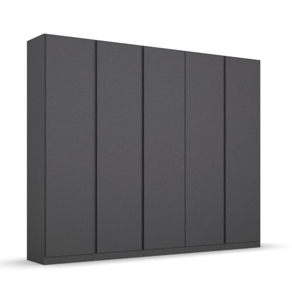 Rauch Monostar 5 Door Hinged Metallic Grey Wardrobe Width 226CM and Height 210CM