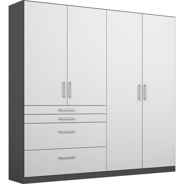 Rauch Homburg Metallic Grey and High Gloss White 4 Door Wardrobe
Rauch Homburg High Gloss White 4-Door Wardrobe
4 door high gloss white wardrobe
4 Door Wardrobe with drawers 
Low Height 4 Door wardrobe 
181CM Hinged door combi wardrobe
less than 2m 