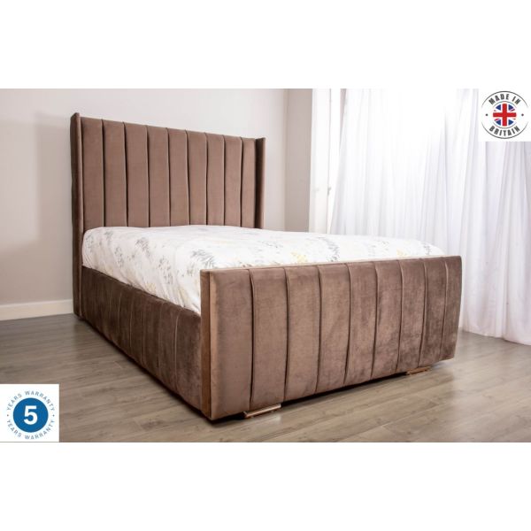 Emma Panel Plush Velvet Upholstered Bed Frame