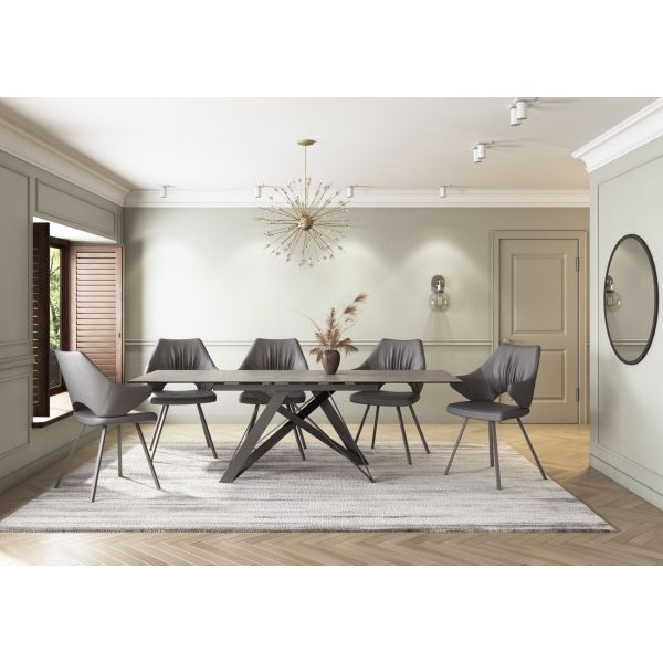 Aquila Ceramic Extendable Dining Table
Aquila ext grey slate ceramic dining table with Zola dining chairs