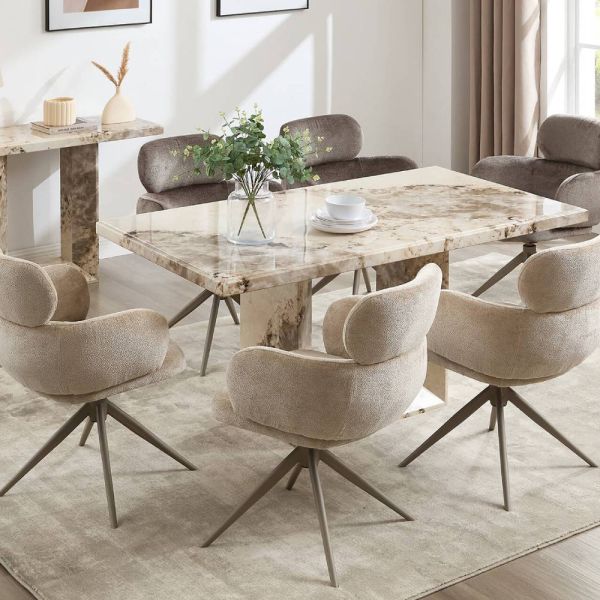 Artemis 2.0m Marble Dining  Table Set