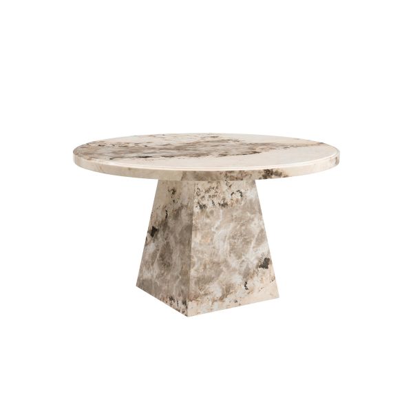 Artemis Round Marble Dining Table Mottled Mocha