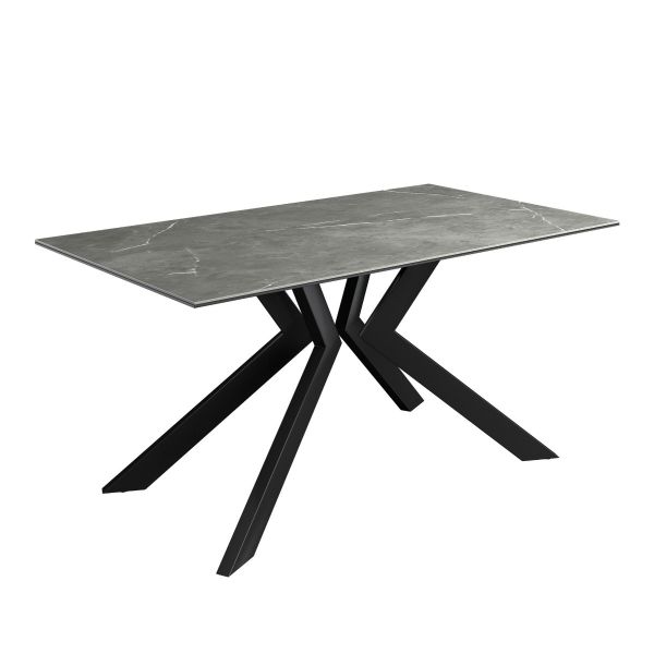 Bellagio ceramic extending dining table-Grey