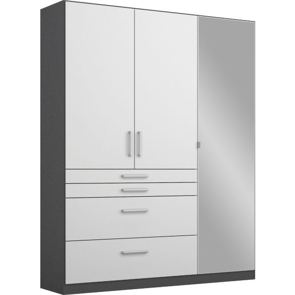 Homburg Metallic Grey High Gloss White 3 Door Combi Wardrobe
3 Door-Hinged Combi Wardrobe 
136CM Hinged Door Wardrobe 
Small Wardrobe 
Kids Wardrobe 
Wardrobe for Small Rooms