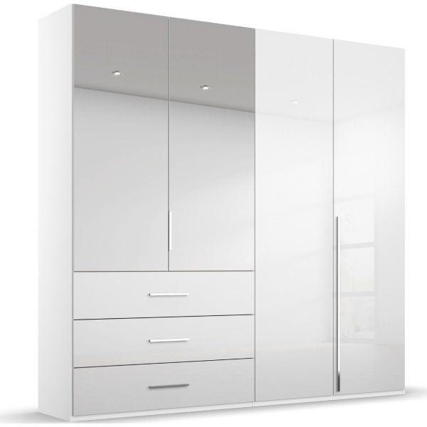 Rauch Montclar 4 Door Hinged Combi High Gloss White Wardrobe with Premium Interior
4 Door Combi Wardrobe 
Premium Quality 4 Door Wardrobe with drawers 
4 Door High Gloss Wardrobe
200cm width wardrobe 
2.0M wide wardrobe with drawers