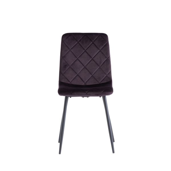 4 x Stella Velvet Dining Chair - Aubergine