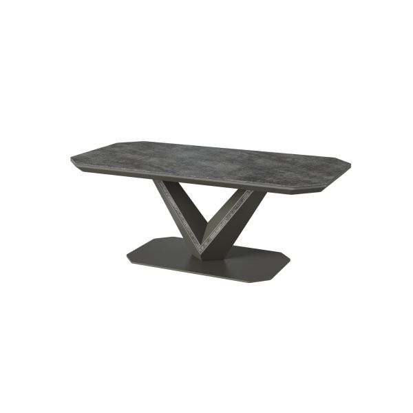 Bellagio ceramic extending dining table-Grey