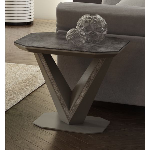 Bellagio ceramic extending dining table-Grey
