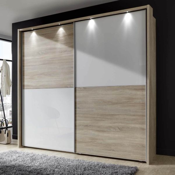 Wiemann Berlin Rustic Oak and Glass White 4 Panel Sliding Door Wardrobe 
Berlin Sliding door wardrobe 
2m sliding door wardrobe 
3m sliding door wardrobe
2.5m sliding door wardrobe