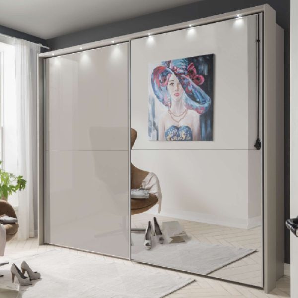 Wiemann Berlin Pebble Grey & Mirror Front Sliding Door Wardrobe
Pebble Grey Glass and Mirror sliding door 
2M Wardrobe
3M Wardrobe
2 Door sliding wardrobe