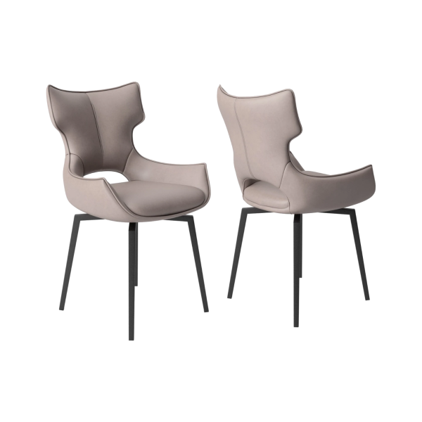 Nevada Taupe Leather Swivel Dining Chair 
Torelli Raffaello Taupe Swivel Dining Chair