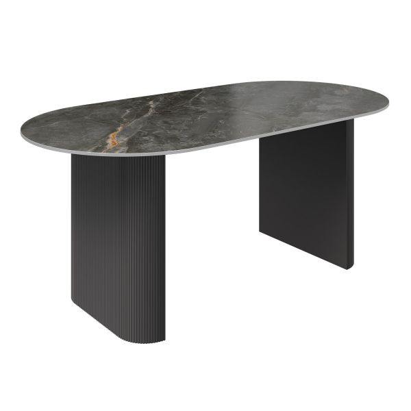 Bellagio ceramic extending dining table-Grey