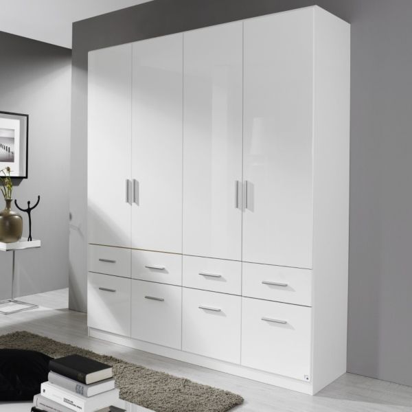 Rauch Celle 4 Door 8 Drawer Hinged Door Combi Wardrobe
Rauch Celle White High Gloss 4 Door Combi Wardrobe
Celle 4 Door Wardrobe 
High Gloss 1.81M Wardrobe 
Wardrobe with drawers