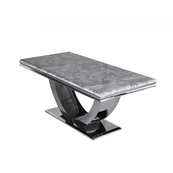 Chelsea Light GRey 1.6M MArble Dining Table 