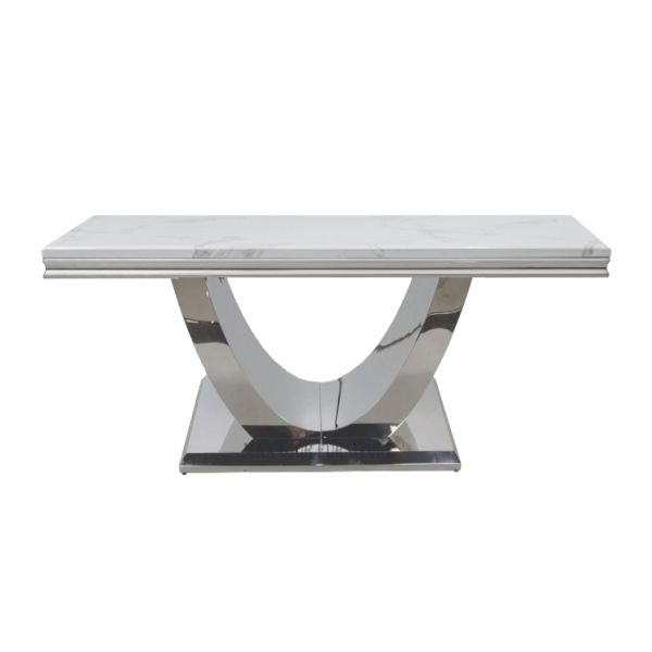 Chelsea 1.8M White Marble Dining Table 
Large Marble Dining Table 
6 Seater Marble Dining Table