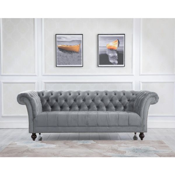 Montana Plush Velvet Grey 3 Seater Chesterfield  Sofa
Chesterfield sofa 
3 Seater Sofa 
Grey fabric upholstered 3 seater sofa 
Quick delivery sofa