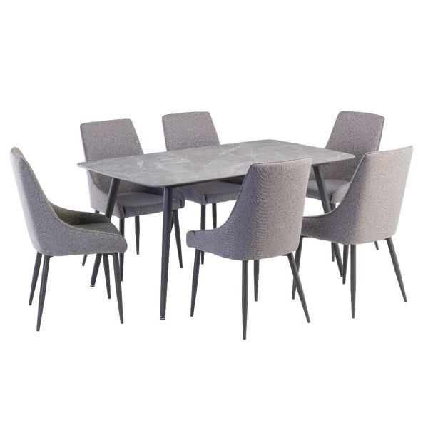 Covella Grey Sintered Stone Dining Table Set
Grey Dining Table Set 
Grey 6 Seater Dining Table 