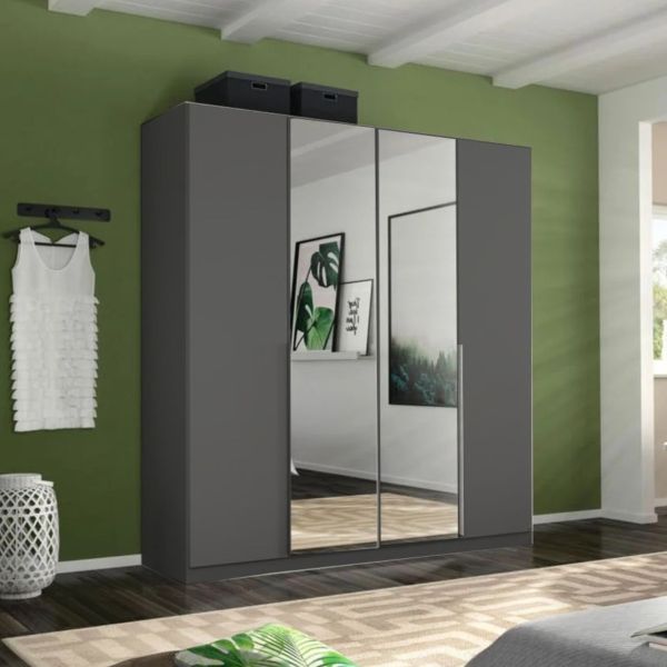 Rauch alabama metallic grey 4 door wardrobe