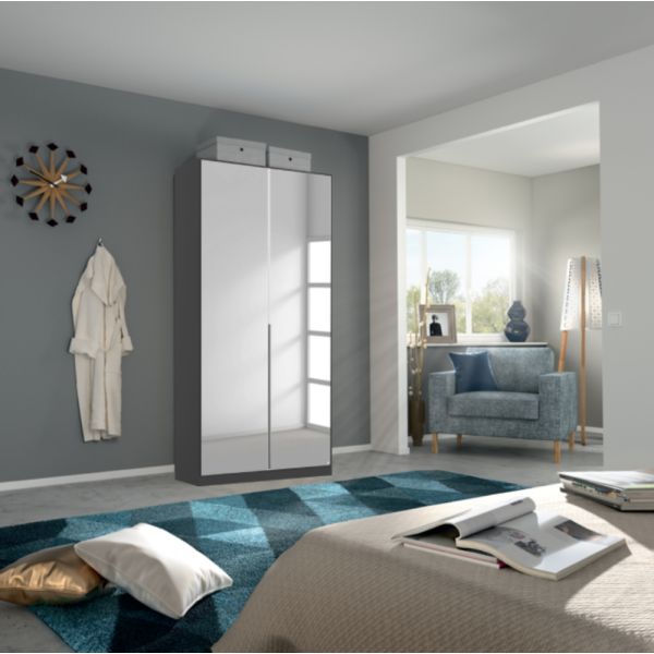 Rauch Alabama Mirro 2 Door hinged wardrobe