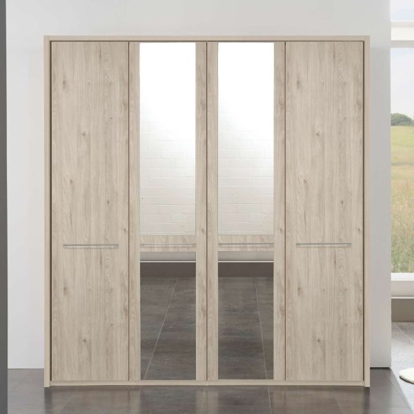 Wiemann Dakar2 Holm Oak 4 Door Hinged 200CM Wardrobe 220CM Tall