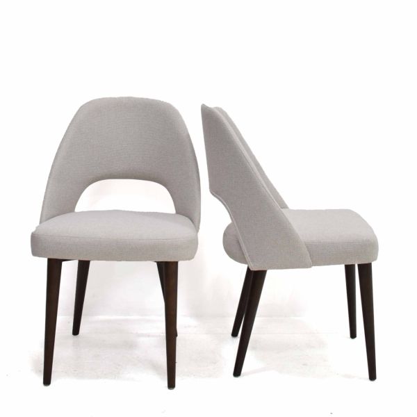 2x Moritz Grey Fabric Dining Chair