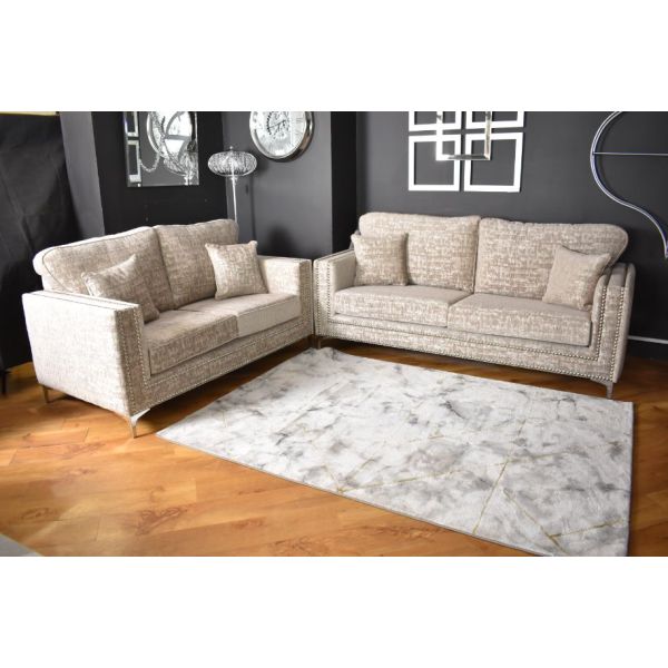 Milan Fabric 2 Seater Upholstered Sofa