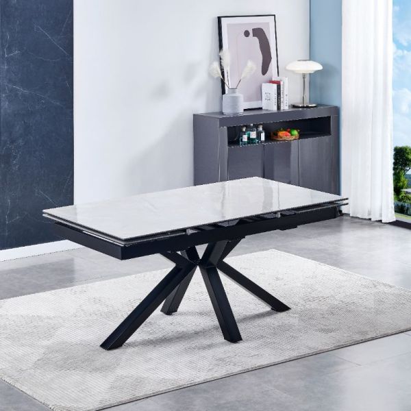 Phoenix Grey Ceramic Dining Table 
Olympia Grey ceramic dining table 
Double extension extending dining table 
Large ceramic dining table 
8 seater ceramic dining table