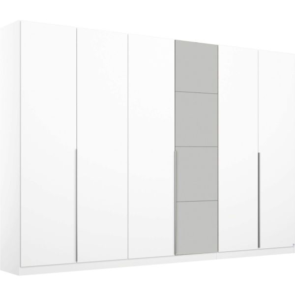 Rauch Bellezza White and Grey 6 Door Hinged wardrobe 
Rauch German Wardrobes
6 Door High Gloss White Wardrobe 
High Gloss White Wardrobe 
6 Door wardrobe with premium interior