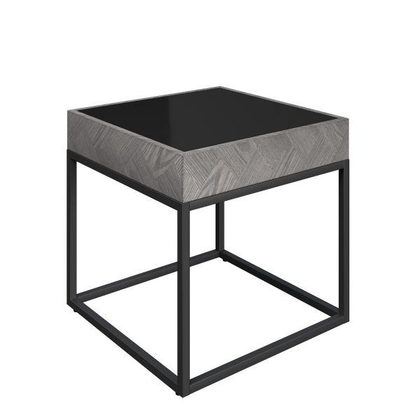 Lumista Black Glass Side Table